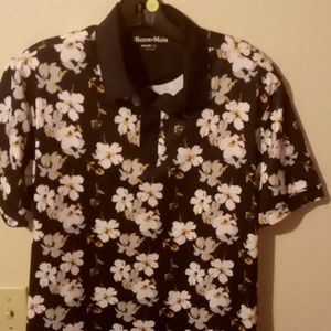 Mizzen+Main blue shirt sleeved polo shirt